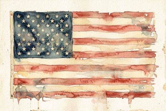4th of July Independence Vintage Flag