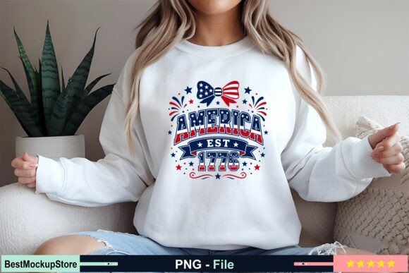 America EST 1776 Free PNG: High-Resolution Patriotic Design for Crafters & Makers