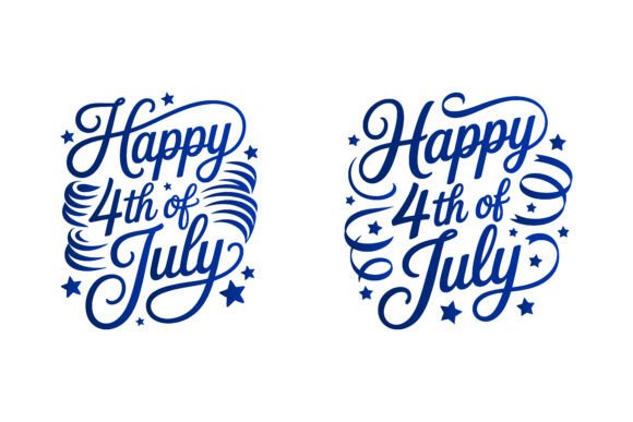 Blue 4th of July Ribbon Art