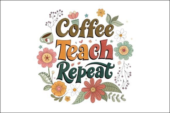 Coffee Teach Repeat Teacher PNG