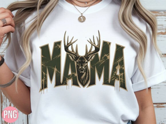 Distressed Hunting Deer Mama PNG Shirt