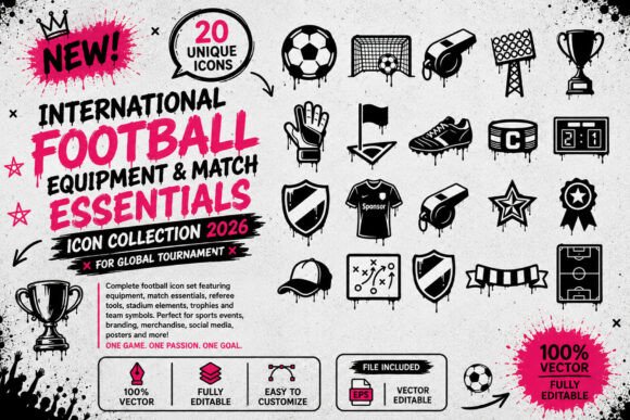 Free International Football Equipment Icons