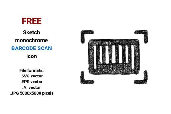 FREE Sketch Barcode Scan Icon: A Scalable, Hand-Drawn Asset for Medicine Scan and Pharmacy Interfaces