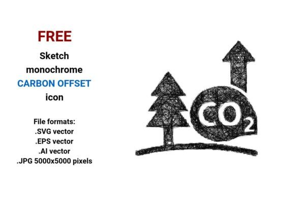FREE Sketch Carbon Offset Icon: A Strategic Visual Asset for Purpose-Driven Communication