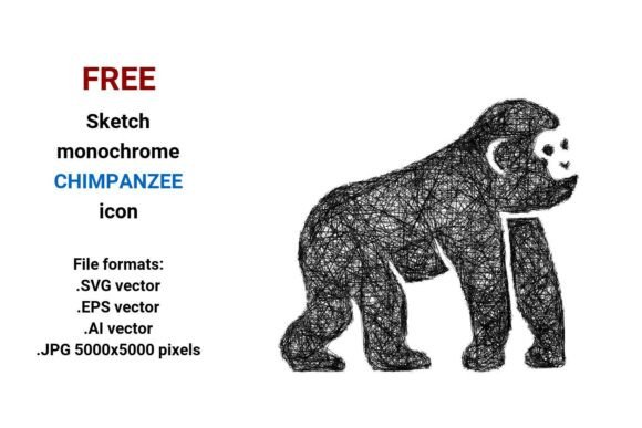 FREE Sketch Chimpanzee Icon