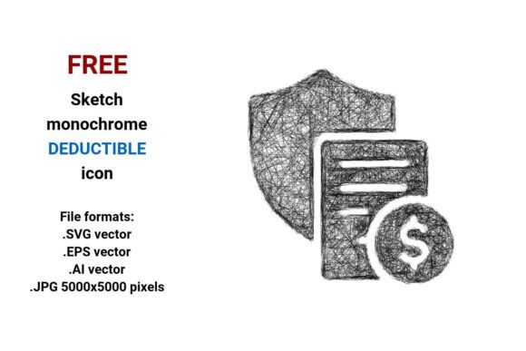 FREE Sketch Deductible Icon: A Scalable, Human-Centered Design Asset for Insurance and Financial Interfaces
