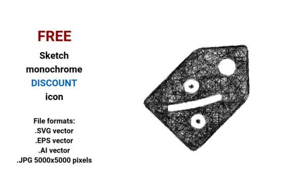 FREE Sketch Discount Icon: Hand-Drawn & Scalable