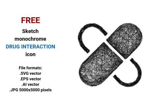 FREE Sketch Drug Interaction Icon: A Practical Vector Resource for Health and UX Design