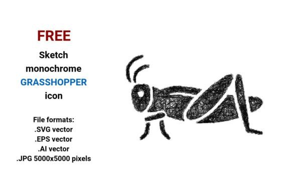 FREE Sketch Grasshopper Icon: Hand-Drawn, Scalable, and Ready for Real Projects