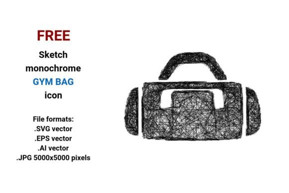 FREE Sketch Gym Bag Icon: A Versatile, Scalable Asset for Fitness Design Projects
