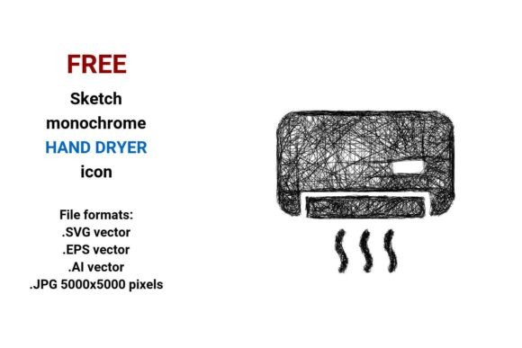 FREE Sketch Hand Dryer Icon