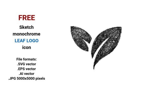 FREE Sketch Leaf Logo Icon: A Versatile, Eco-Conscious Asset for Modern Design Workflows