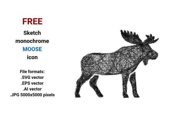 FREE Sketch Moose Icon: A Scalable, Expressive Asset for Modern Design Systems