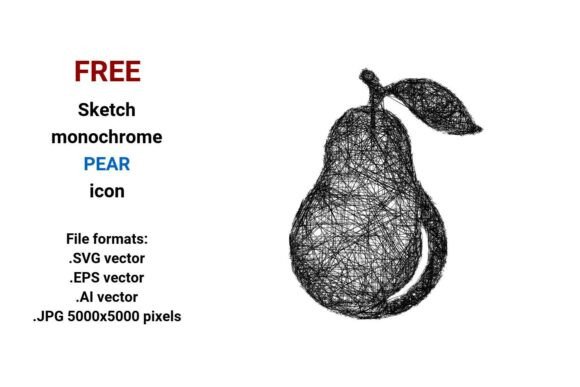 FREE Sketch Pear Icon for Creative Projects