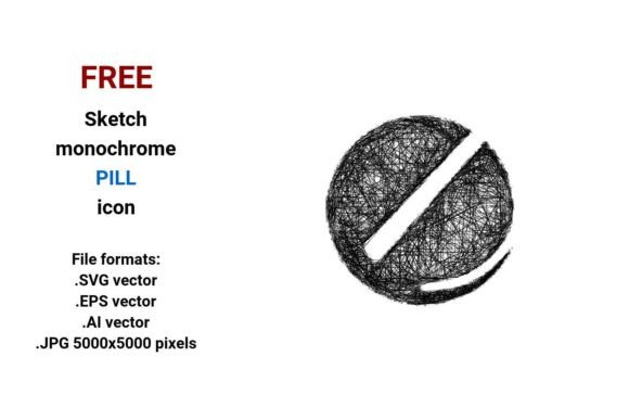 FREE Sketch Pill Icon: Minimal, Scalable & Ready for Any Project
