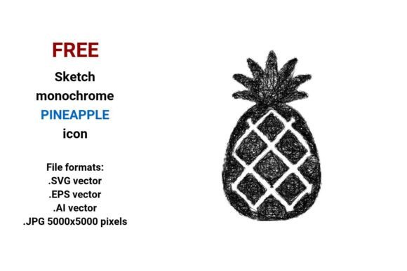 FREE Sketch Pineapple Icon — Clean & Scalable