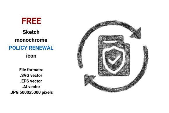 FREE Sketch Policy Renewal Icon: A Versatile Vector Resource for Insurance and Planning Interfaces