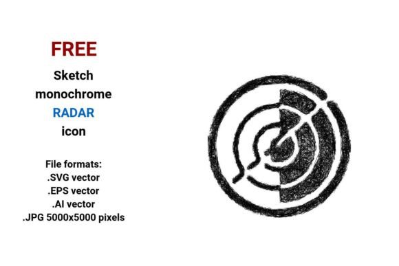 FREE Sketch Radar Icon: A Versatile Vector Asset for Navigation, Design, and Communication