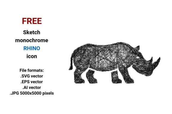 FREE Sketch Rhino Icon: Wild, Scalable & Ready to Use