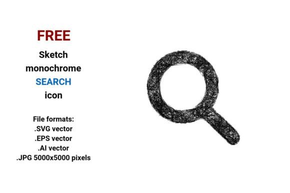 FREE Sketch Search Icon: Hand-Drawn & Scalable