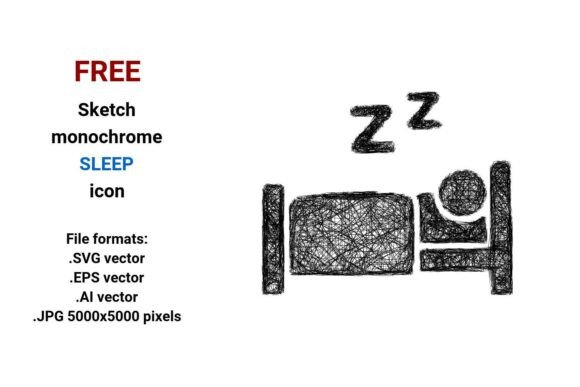 FREE Sketch Sleep Icon for Rest & Wellness Design