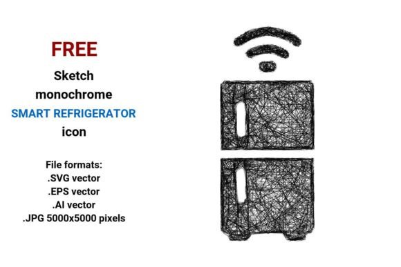 FREE Sketch Smart Refrigerator Icon: Minimal, Scalable, and Designed for Real Workflows