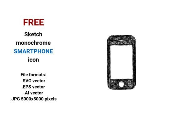 FREE Sketch Smartphone Icon: A Scalable, Minimal Design Resource for Digital Projects