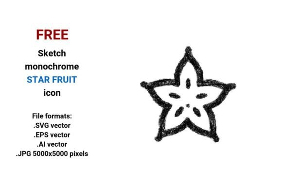 FREE Sketch Star Fruit Icon