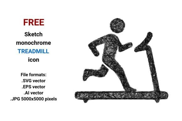 FREE Sketch Treadmill Icon: A Versatile, Scalable Resource for Fitness Design