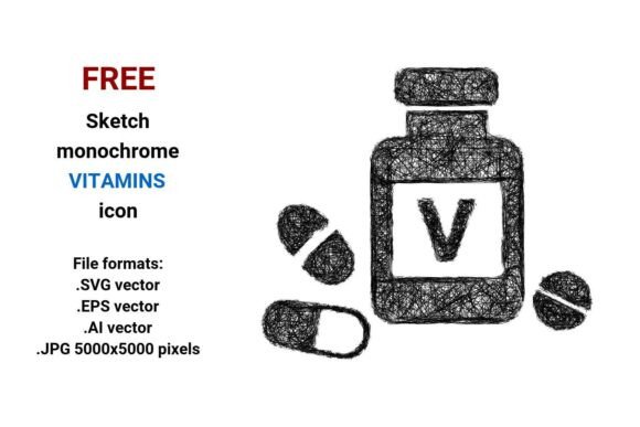 FREE Sketch Vitamins Icon: Hand-Drawn, Scalable & Ready for Real-World Use