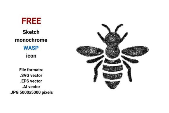 FREE Sketch Wasp Icon: Scalable, Expressive, and Purpose-Built for Digital Design