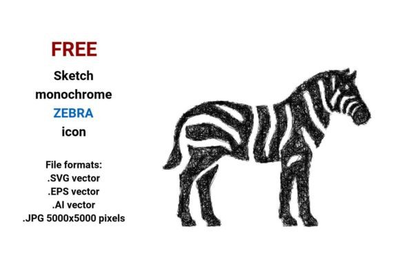 FREE Sketch Zebra Icon: Hand-Drawn Charm Meets Professional Flexibility