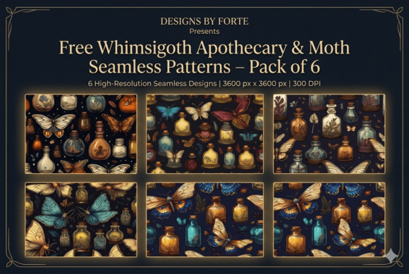 Free Whimsigoth Apothecary Moth Papers: Moody, Magical Textures for Creators Who Crave Depth and Intention