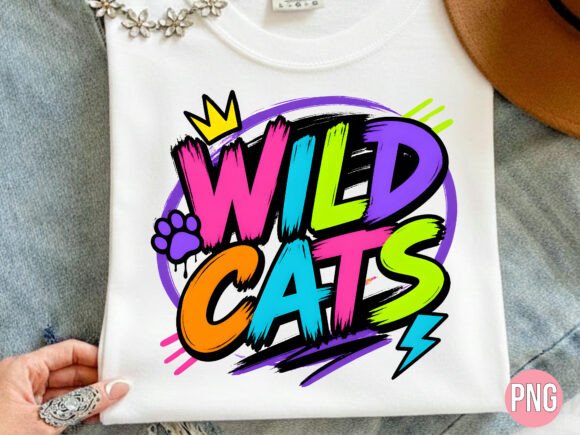 Graffiti Neon Wildcats PNG Shirt T-shirt