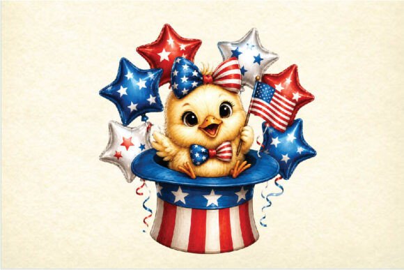 Patriotic Chick Hat Clipart