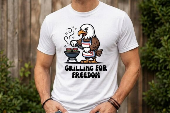 Patriotic Eagle BBQ Grill SVG PNG