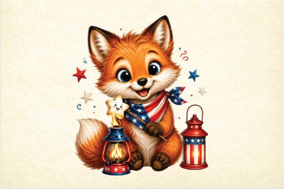 Patriotic Fox Lantern PNG: A Versatile Design Asset for Creative Expression and Brand Storytelling