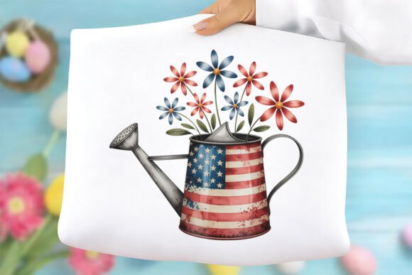 Patriotic Watering Can PNG