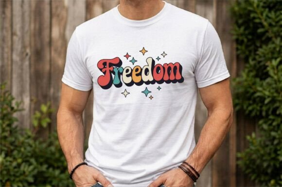 Vintage Patriotic Typography Freedom SVG